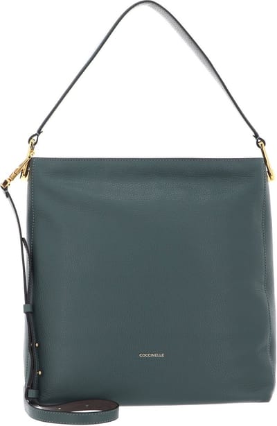 COCCINELLE Leren Handtas Schoudertas Liya Handbag Kale Green / Coff Groen