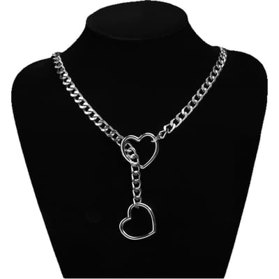 Rollenspel O-ring Slipketting Voor Vrouwen Punk Rock Ketting Roestvrij Staal Cubaanse Lange Ketting Trendy Eenvoudig Verstelbare Y-Ketting gray