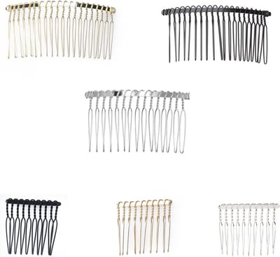 Set van 6 Metalen Haarkammen met 10 en 20 Tanden voor Haarstyling Accessoires