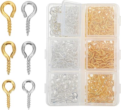 400 Stuks Oogschroeven in 3 Maten met Opbergdoos - Metalen Oogschroeven voor Sieraden, Haken en Beads