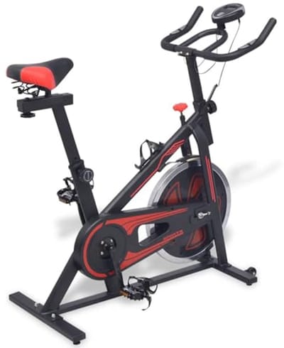 Hometrainer - Fitnessfiets Binnen - Effectief Trainen - Hartslagmeters - Verstelbaar - Wit/Zwart/Rood