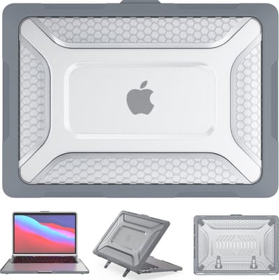 Turtle Shift Laptopcover Shield geschikt voor MacBook Pro 13' inch - 2022 / 2020 / 2018 - A2338 / A2289 / A2251 / A2159 / A1989 / A1706 / A1708 - Grijs
