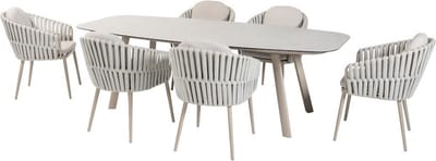 Manolo Eva dining tuinset 240x103xH75 cm 7 delig latte Taste 4SO