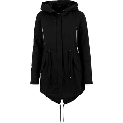 Urban Classics Sherpa Lined Cotton Parka Dames Winterjas - zwart - S