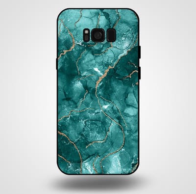Smartphonica Telefoonhoesje voor Samsung Galaxy S8 met marmer opdruk - TPU backcover case marble design - Goud Groen geschikt voor Samsung Galaxy S8