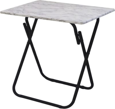 Concorde Bijzettafel - marmer look - MDF hout - metaal - inklapbaar - L50 x B70 x H93 cm