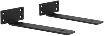 Plankbeugels Set - 2 Stuks Wandmontagebeugels - Verborgen Bodem Plankbeugels - Zware RVS Plankdragers - L-Beugels voor Wandplanken - 5 mm Dik - 20 cm Lang - Zwart