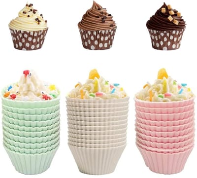 Dailygoods- Muffin Mallen 30 Stuks - Siliconen Cupcake Mallen - Herbruikbare Antiaanbak Mallen - Hittebestendige Bakbekers - Flexibele Bakvormen - Voedingskwaliteit Siliconen