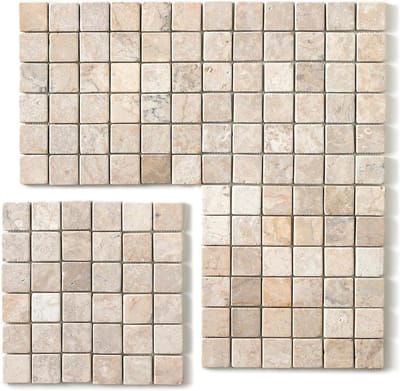 Natuursteen Mozaïek Tegels - Marmer Tegels - Vloer en Wand Afwerking - Matte Afwerking - 30x30 cm - Wit