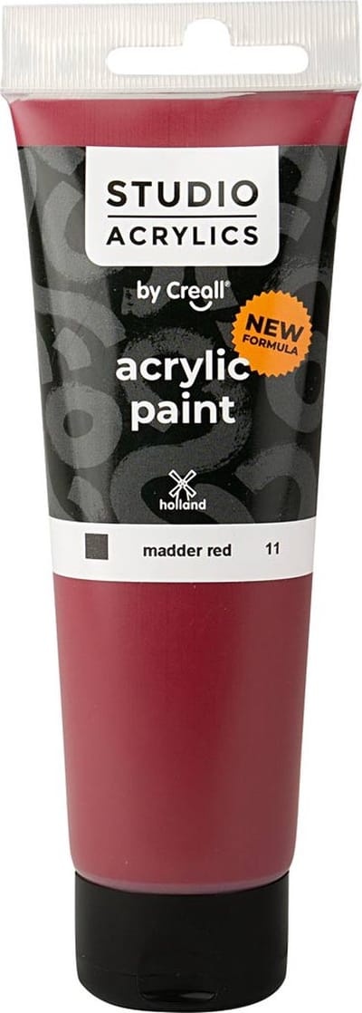 Acrylverf – Madder Rode Verf – Acrylaatverf – Acrylic paint – Hobbyverf – Knutselen en Verven – Sneldrogend – Madder Red (#11) – Dekkend – Creall Studio – 120 ml – 1 fles