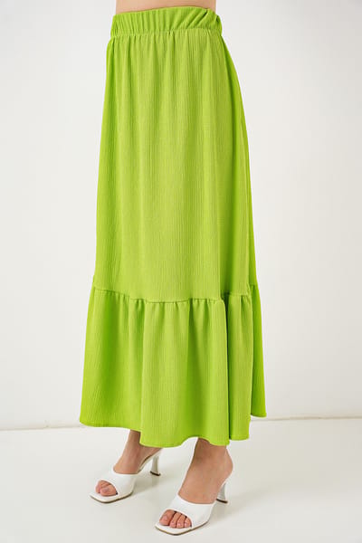 Gestructureerde Maxi Breisrok met Elastische Taille