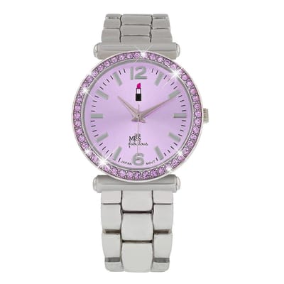 Lucardi Kinder Little Miss Fabulous horloge met een stalen band - Horloge - Staal - Zilverkleurig - 30 mm
