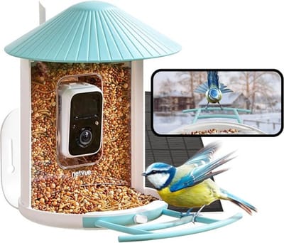 Luxe Vogelhuisje – Met Camera – En WiFi – 1080P – Vogelvoederhuisje – Live Observatie – Op Zonne Energie – 1.5L Voercapaciteit – Blauw