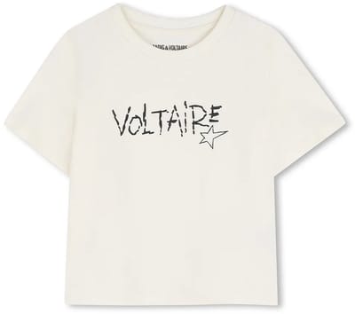 Zadig & Voltaire X60531 Tops & T-shirts Meisjes - Shirt - Creme - Maat 152