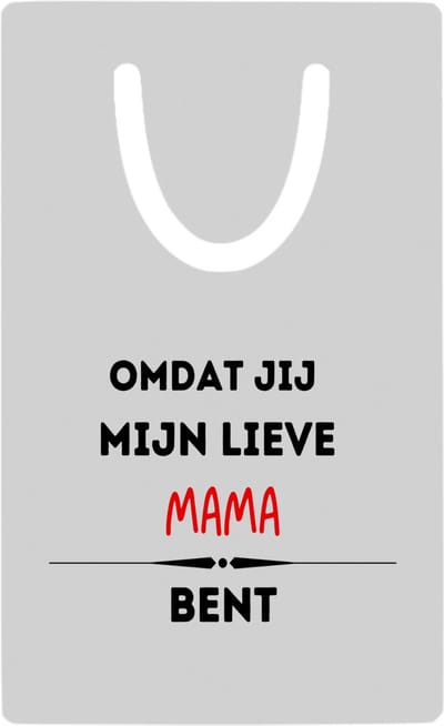 Hacebo® - omdat jij mijn lieve mama bent metalen boekenlegger - Mama - lieve moeder - Moeder cadeautjes - moederdag - verjaardag - geschenk - kado Bladwijzer boekenleggers - 7.6 cm x 5cm