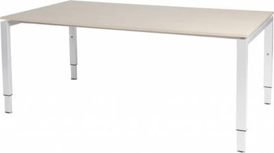 Vergadertafel Domino - 180x100 Eiken - wit frame