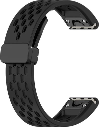 Siliconen bandje - geschikt voor Garmin Fenix 3 / 5X / 5X Plus / 6X / 6X Pro / 7X / 7X Pro / 8 (51 mm) / Quatix 3 / 6X / Tactix (7) / Enduro (2) / Descent Mk1 / Mk2(i) / Mk3i 51 mm / D2 / Delta PX / Mach 1 Pro / Epix Pro Gen 2 51 mm - zwart
