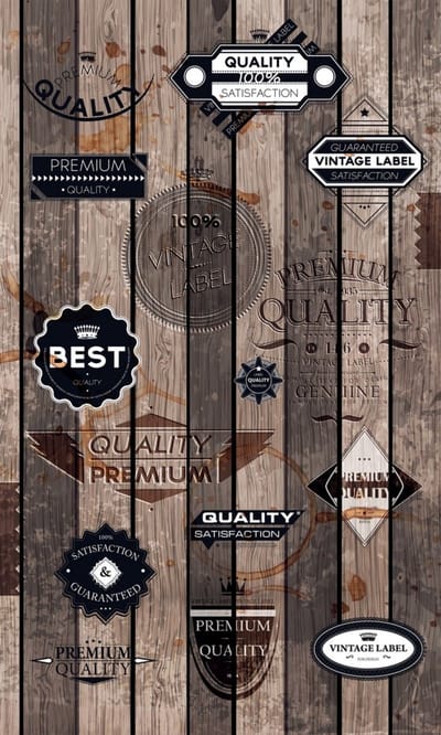 Fotobehang - Vintage Labels 150x250cm - Vliesbehang