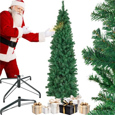 tectake® Kunstkerstboom - Levensecht met flexibele takken - Volumineus - Stabiel en eenvoudig te monteren - Kunstkerstboom als kerstversiering - 210cm - 878 takken - groen