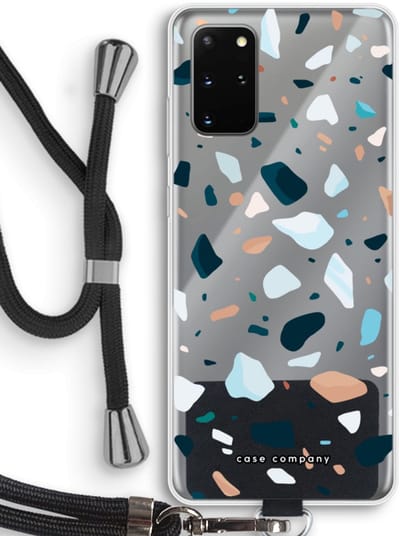 Case Company® - Hoesje met koord geschikt voor Samsung Galaxy S20 Plus hoesje met Koord - Terrazzo N°13 - Telefoonhoesje met Zwart Koord - Bescherming aan alle Kanten en Over de Schermrand