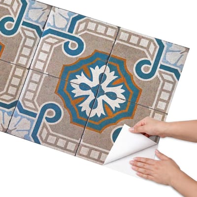 Coloray Meubel Wrap Folie - Beige Meubelfolie - 65x130 cm - Decoratiefolie Zelfklevend Antieke tegels - Meubelfolie Zelfklevend - Klassiek Meubelfolie - Wrapfolie Keuken - Wanddecoratie - Achtergronden en patronen