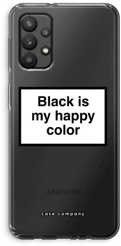 Hoesje geschikt voor Samsung Galaxy A32 4G hoesje - Black is my happy color - Soft Cover Telefoonhoesje - Bescherming aan alle Kanten en Schermrand