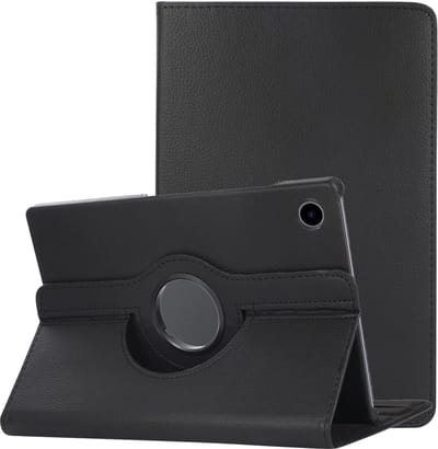 Hoes - Geschikt voor Samsung Galaxy Tab A8 - 360 Graden Draaibare Hard Cover Case - Tablet Hoesje Draaibaar - Zwart