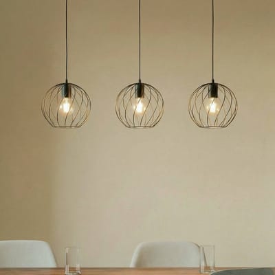 Lindby hanglamp Danika, 105 cm lang, zwart, metaal
