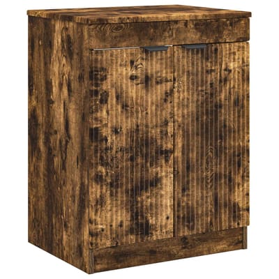 vidaXL - Badkamerkast - Gerookt - eiken - 54 - x - 41 - x - 70 - cm - Bewerkt - hout
