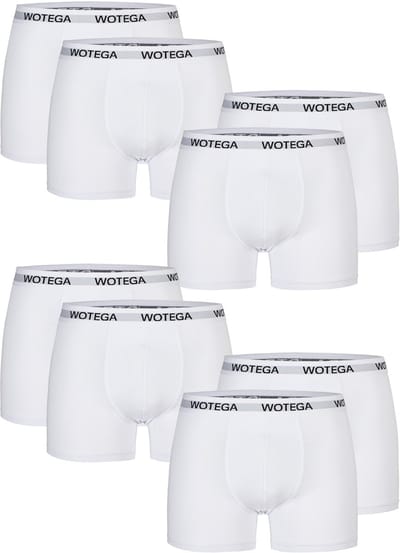 WOTEGA Heren Boxershort Joe – Slim Fit – Katoen Stretch – Wit – 8-pack
