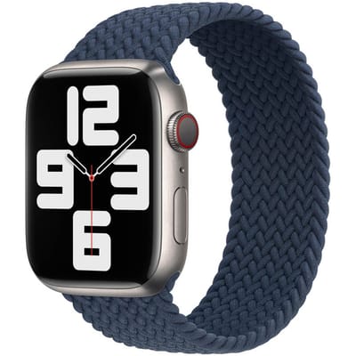 Apple Gevlochten solobandje voor de Apple Watch | 38/40/41/42 mm - Maat 2 - Abyss Blue