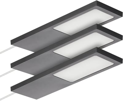 SOTECH set van 3 LED-meubellampen GIULIA II zonder sensor zwart, 4000K neutraal wit incl. transformator & verdeler Onderkastverlichting