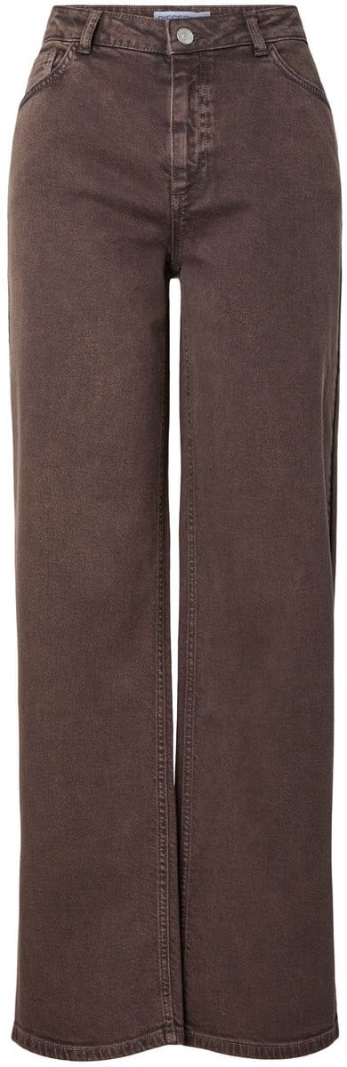 Pieces Jeans Pcsilke Mw Wide Colored Jeans Noos 17162261 Hot Fudge Dames Maat - W27 X L32