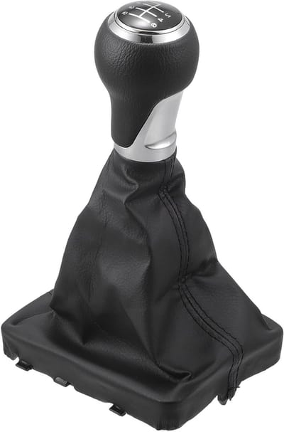 Dailygoods - Handmatige schakelknop met 6 versnellingen met stofbescherming, met afdekking voor Audi A6 C6 4F Avant en Limousine 04-08, kunstleer, 1 stuk