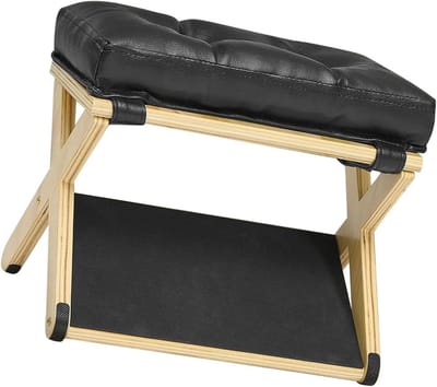 Houten Voetbank - Krukje Hout - Voeten Ondersteunen - Driehoekig Frame - 33x23x27 cm - Houtkleur
