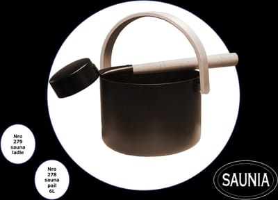 Saunia - Sauna Emmer - 6 liter - Met bijpassende opgietlepel - Mokka