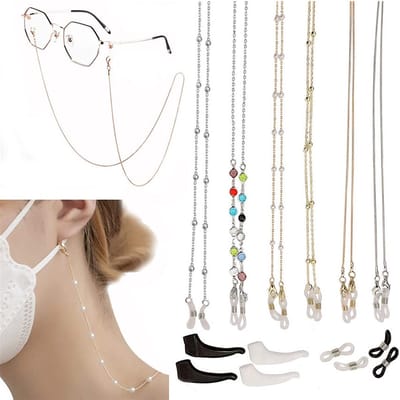 6 stuks - Damesbrillenketting - Roestvrij staal - Zonnebrillenketting - Brilmontuurband - Maskerkoord - Brillen
