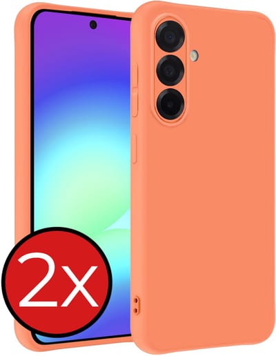 Hoesje - 2 Stuks - Geschikt voor Samsung Galaxy A56 - Sterk & Shockproof - Telefoonhoes - Back Cover - Case Siliconen - Telefoon Hoes - Perzik