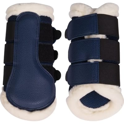 Gesloten peesbeschermers voor paard met bont HKM Comfort Premium Mesh