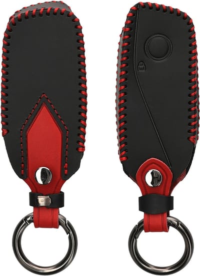kwmobile autosleutel hoesje geschikt voor BMW 4-knops X7 X1 U11 iX ix1 7-serie G07 I7 autosleutel - Autosleutel behuizing in mat zwart / rood