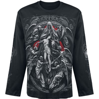 Spiral - Gothic Shirt met lange mouwen - Reaper's Door - M - voor Mannen - zwart