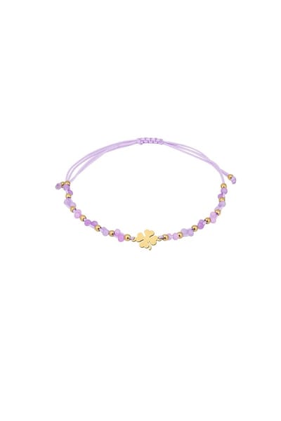 Goudlief.nl Lucky charm armband - Paars