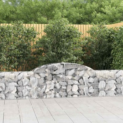 vidaXL - Schanskorven - 9 - st - gewelfd - 300x30x60/80 - cm - gegalvaniseerd - ijzer