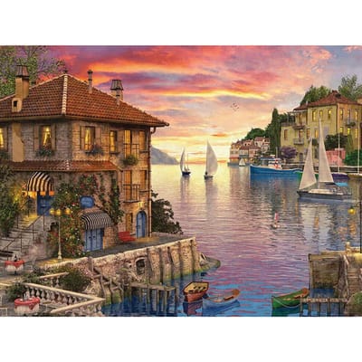 Perceuse ronde complète, broderie de diamant, belle maison de bord de mer, peinture, point de croix, mosaïque, décoration murale 20X30CM beige