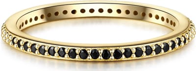 Gems München Dames Dames ring 925 sterling zilver Zirkonia 50 Geelgoud 32018112
