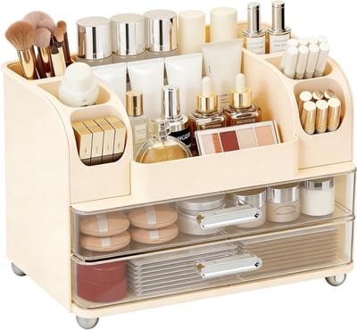 Cosmetica Organizer - Make-up Tafel - Opbergen Toiletartikelen - Met Twee Laden - 35x25x20 cm