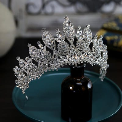 Style Européen Nouveau Luxueux et Élégant Mariée Couronne de Mariage Coiffe Couronne Tiare Accessoires pour Cheveux Principaux Accessoires de Mariage gray