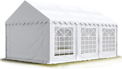 Partytent feesttent 4x6 m tuinpaviljoen -tent PVC 700 N in wit waterdicht
