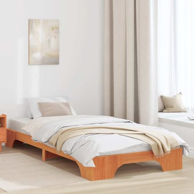 vidaXL - Bedframe - Wasbruin - 80 - x - 200 - cm - Massief - grenenhout