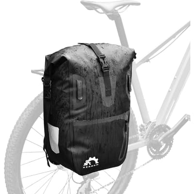 Sacoche de vélo étanche pour porte-bagages de vélo avec bandoulière pvc noir